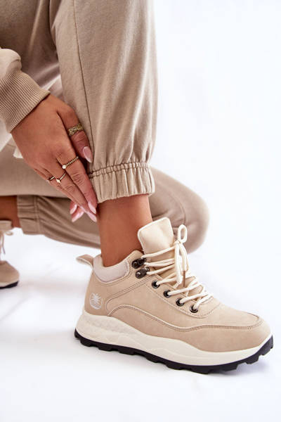 Chaussures chaudes de trekking femme Trappers Beige clair Otto