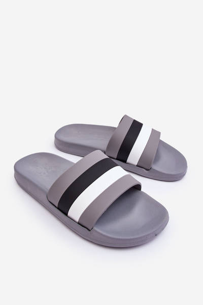 Chaussons Rayés Homme Gris Vision