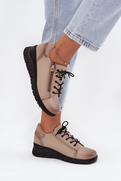 Pantofi de damă din piele Vinceza 39964 bej
