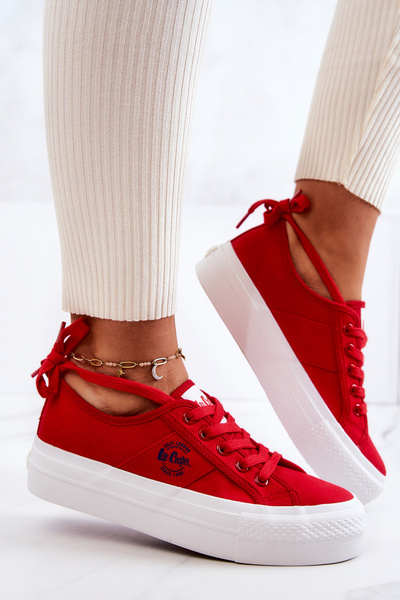 Adidași pe o platformă Lee Cooper LCW-22-31-0834L Red