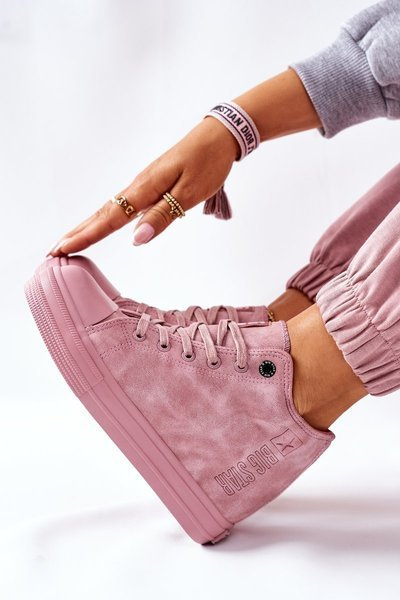 Big Star Leder Plateau Turnschuhe II274092 Rosa