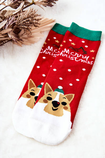 Weihnachten Teddybär Socken Rot