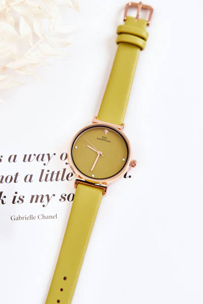 Montre classique pour femme sur bracelet en cuir Giorgio & Dario vert