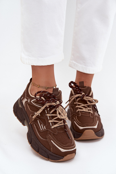 Adidași Sport Femei Cu Șnururi Double Ciocolată Annelie