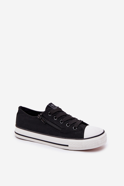 Children's Low Lace-Up Sneakers Black Margo