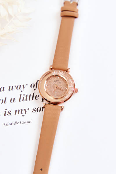 Montre Femme Avec Cadran Pailleté Giorgio&Dario Marron