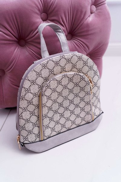 Sac à dos classique pour femme beige gris élégant.