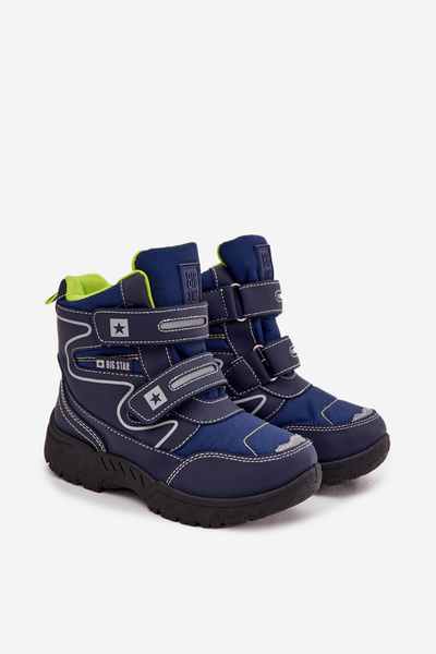 Gefütterte Kinderschneestiefel Trapper Big Star OO374048 Dunkelblau
