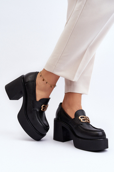 Zazoo 20170 Damen Lederschuhe mit Absatz Schwarz