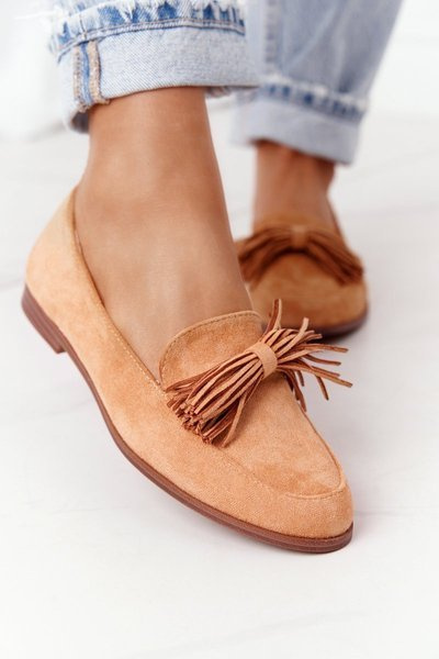 Wildleder Fransen Mokassins Camel Alicante