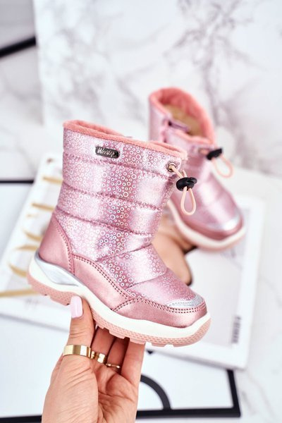 Kinder-Schneestiefel aus Wolle Rosa Felini