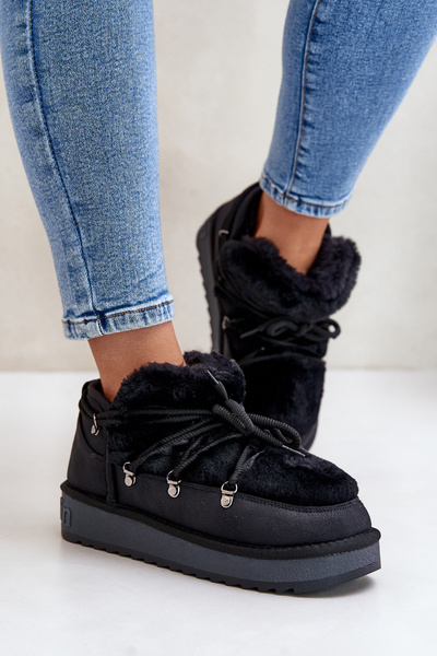Bottes De Neige Basses Sur Plateforme Avec Fourrure D.Franklin Noir DFSH370011
