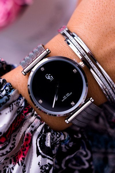 Montre Femme GG Luxe Large Bracelet Argent Vivena