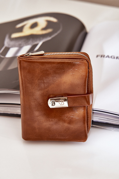 Lackierte Damenbörse Braun Yathika