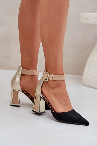 Heeled Sandals With Pointed Toes Black Gekkaria