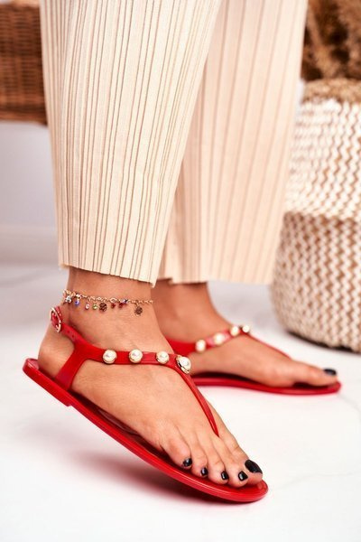 Moteriški guminiai sandalai Pearls Red Japanese Denise