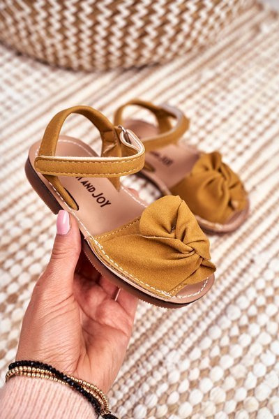 Sandales Enfant Avec Velcro Jaune Dingo
