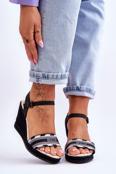 Sandales compensées confortables pour femmes Big Star LL274877 noir