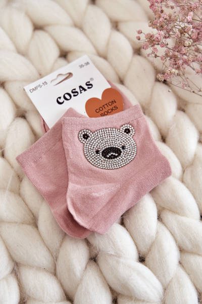 Moteriškos medvilninės kojinės su „Cosas Pink“.