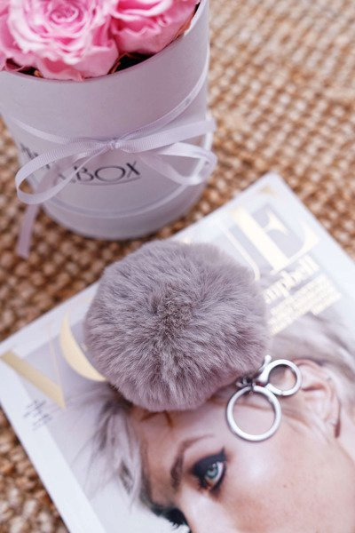 Didelis raktų pakabukas pilkas rankinės pakabukas