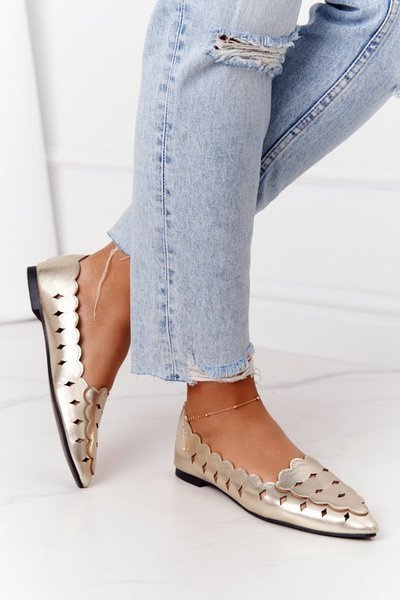 Mocassins Ajourés Femme Lu Boo Doré