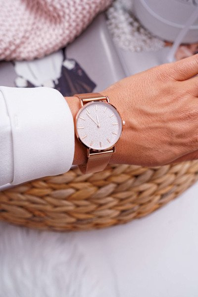 Women's Watch Michael John Pink Gold Brocade Pergla