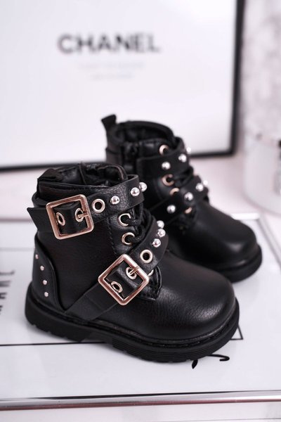 Bottes Enfants Chaudes Avec Fourrure Black Mary