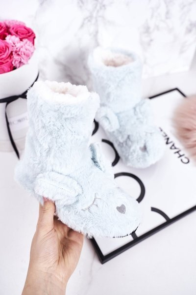 Children's Insulated Home Slippers Light Blue Sleepyhead