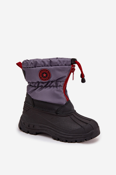 Kids Snow Boots with Zip Big Star SS374031 Gray-Black