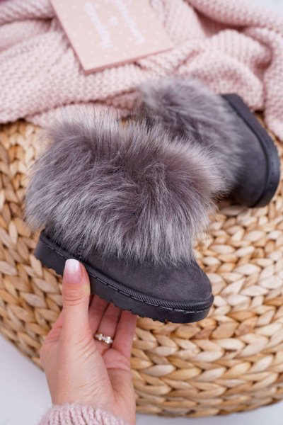 Kinder-Fleece-Schneestiefel Grau Ariana