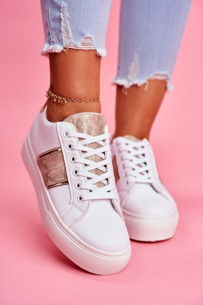 Damen Sportschuhe Weiß Gold Keep Going