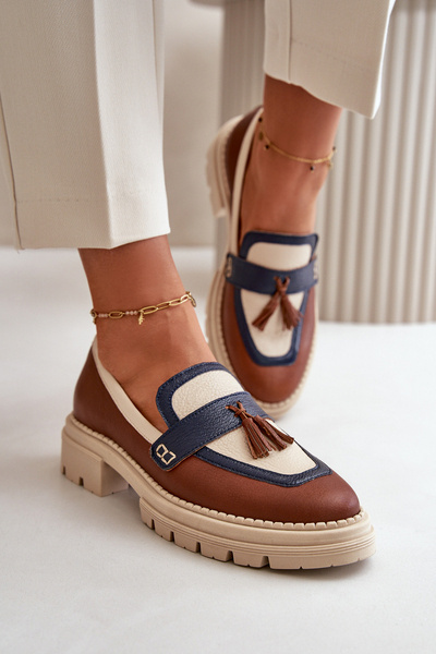 Mocassins Femme En Cuir Marron Laura Messi 2835