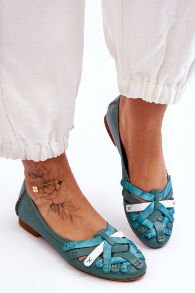 Ballerines Femme Classiques en Cuir Maciejka 01358-36 Turquoise