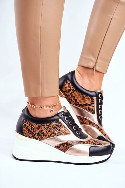 Baskets compensées en cuir GOE GG2N3044 Noir