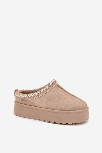 Bottes de Neige Enfants Jeunes Avec Broderie Sur Plateforme Beige Jolisse