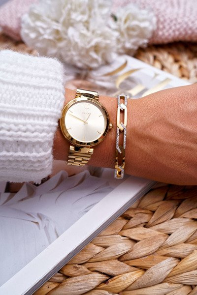 Bracelet Femme Acier Avec Zircons Doré Etienne