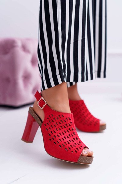 Women's Stiletto Sandals Sergio Leone SK850 Red Farmona