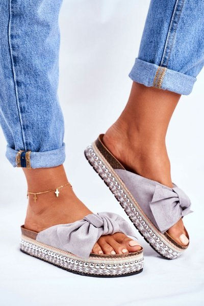 Claquettes Femme High Gris Mortigo