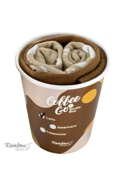 Șosete curcubeu Caffe latte 1 pereche