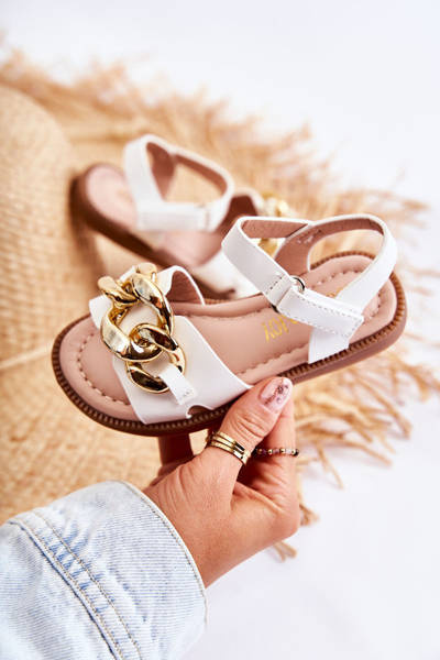 Kindersandalen mit weißem Layra-Klettverschluss