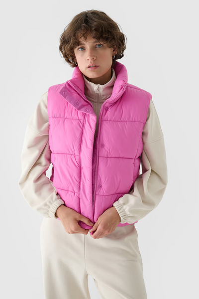 Veste Rembourrée Sans Manches Avec Remplissage Synthétique Rose 4F 4FWAW24TVJAF140-54S