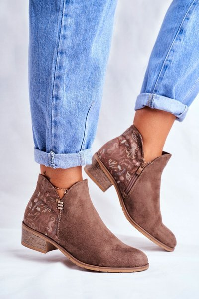 Bottes de printemps à talons plats pour femmes marron Elizabeth