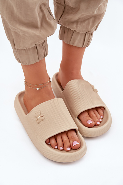 Schaum Damen Plattform Sandalen Mit Teddy Vinceza 75210 Beige
