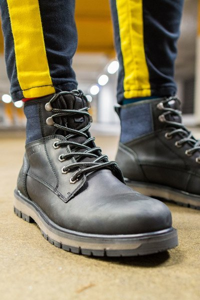 Capcani din piele pentru bărbați Big Star Black EE174267