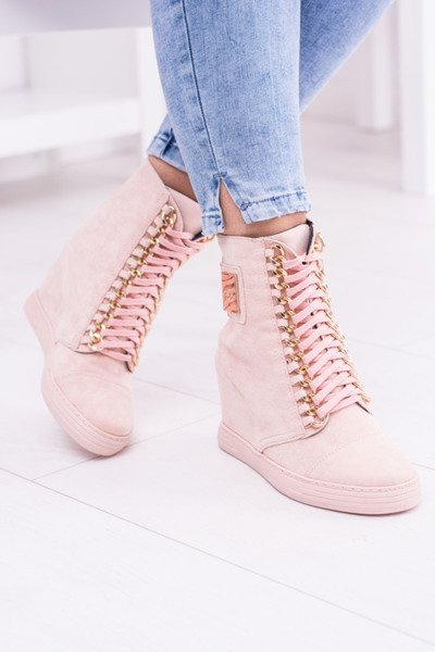 Baskets Monica roses en daim à chaîne Lu Boo pour femmes