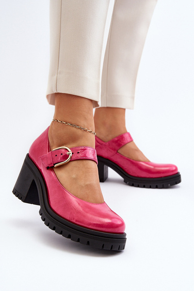 Zazoo 20166 Pantofi eleganti din Piele Fuchsia