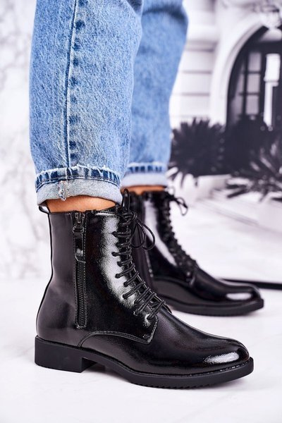 Klassische Damenstiefel mit Fleece-Futter Schwarz Simplicity