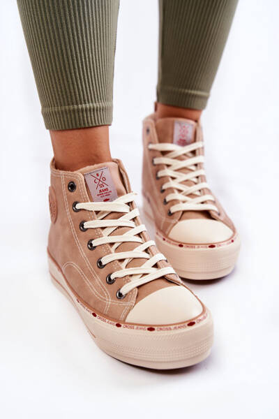 Baskets hautes réchauffées pour femmes Cross Jeans KK2R4045C Beige