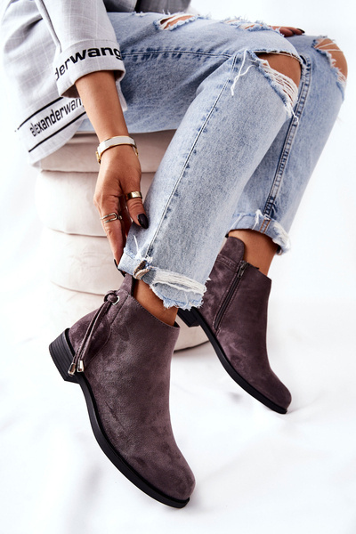 Bottines femme daim Gris Numbero