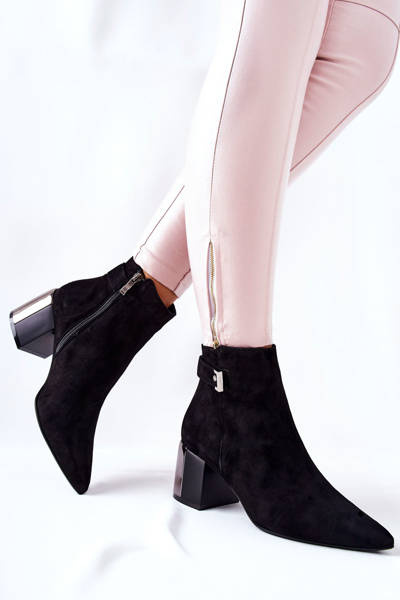 Bottes à talons aiguilles en cuir Laura Messi Noir 2354